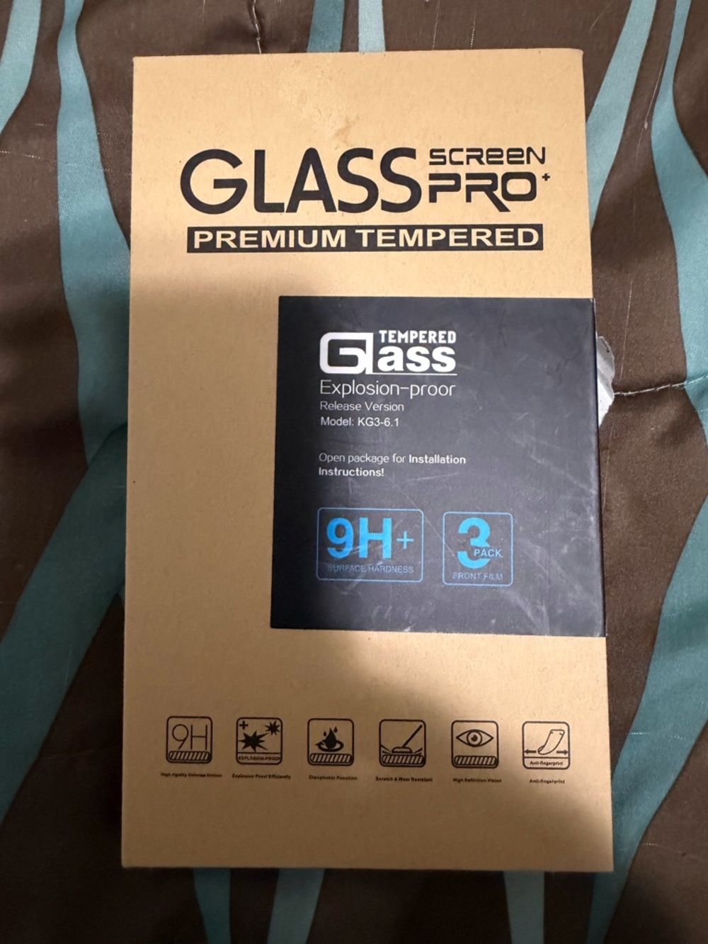 GLASS Screen Pro Premium Tempered Glass Screen Protector - Tan/Black